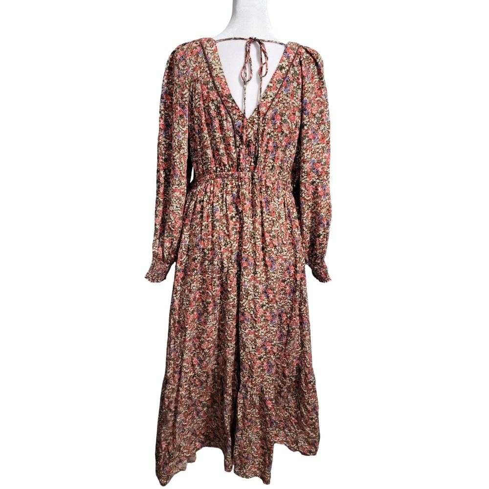 In Loom Size Medium Fall Boho Floral Maxi Dress in Autumn Colors Whimsical - Picture 4 of 8